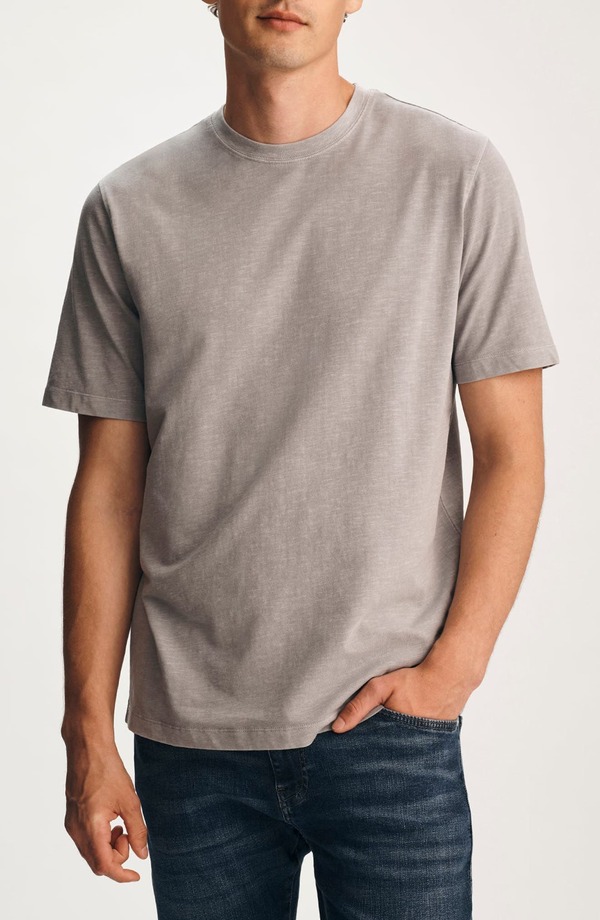 マーヴィ ジーンズ メンズ トップス Tシャツ コットン Mavi Jeans Pale Brown Slub Cotton Blend T-Shirt Alloy ブラウン｜ReVida 店