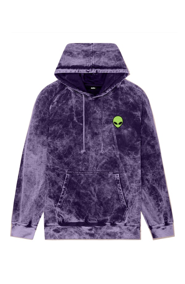 ダリックス メンズ アウター パーカー・スウェット Dalix Alien Midweight Mineral Washed Hoodie Purple パープル｜ReVida 店