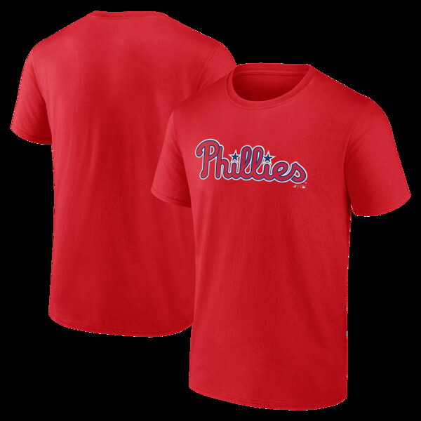 ロゴアスレチック メンズ トップス Tシャツ Men's Logo Athletic Red Philadelphia Phillies Wordmark T-Shirt Red レッド|ReVida 店