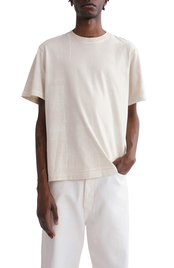 アゴルド メンズ トップス Tシャツ プリント AGOLDE Asha Paint Print-Shirtempo Soft White ホワイト｜ReVida 店