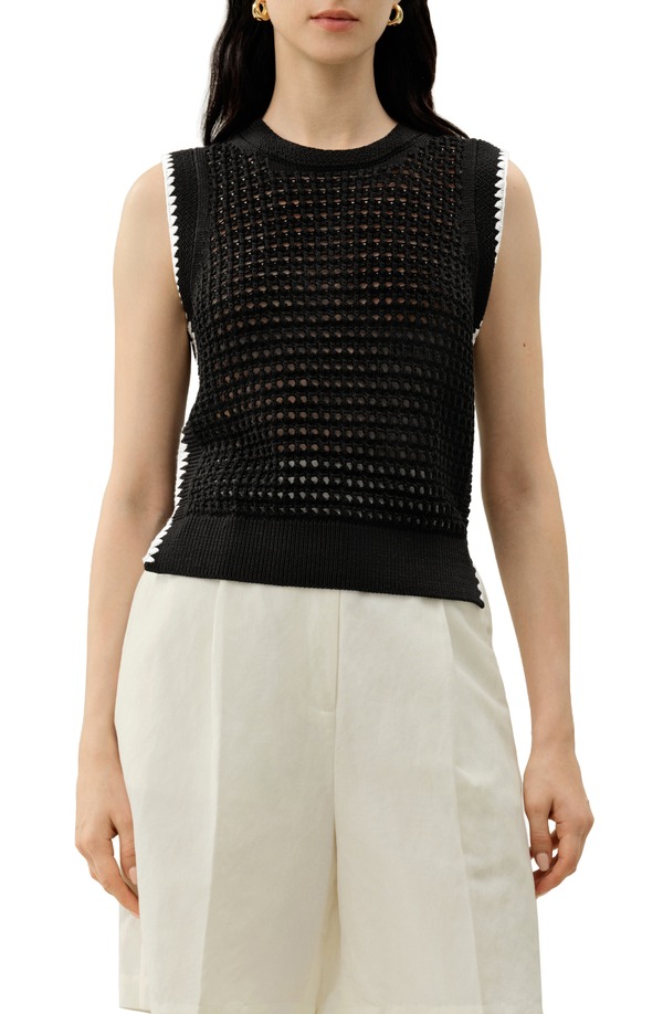 リリーシルク レディース トップス シャツ ベスト 刺繍 Lilysilk Women's Toscana Pointellembroide red Vest Black ブラック｜ReVida 店 34,970円