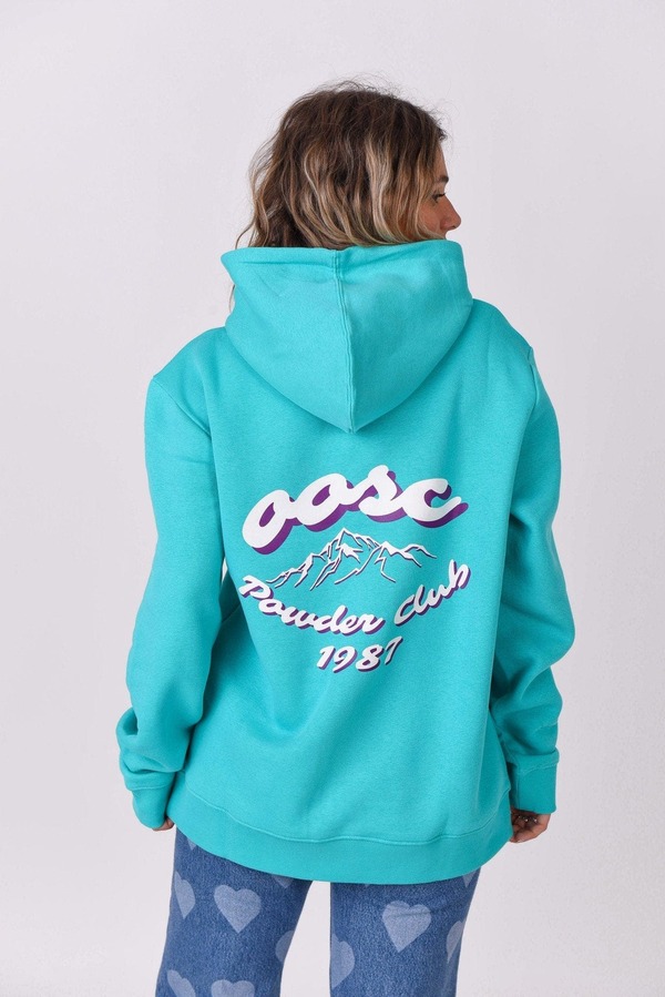 オースク レディース アウター パーカー・スウェット OOSC Powder Club Hoodie - Aqua アクア|ReVida 店