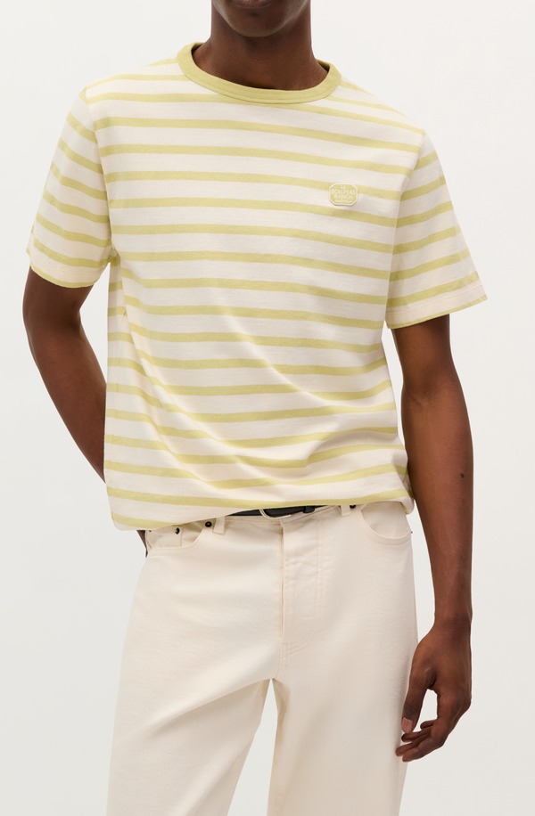 スカルパーズ メンズ トップス Tシャツ Scalperstripes Patch Tee Melon ストライプ｜ReVida 店