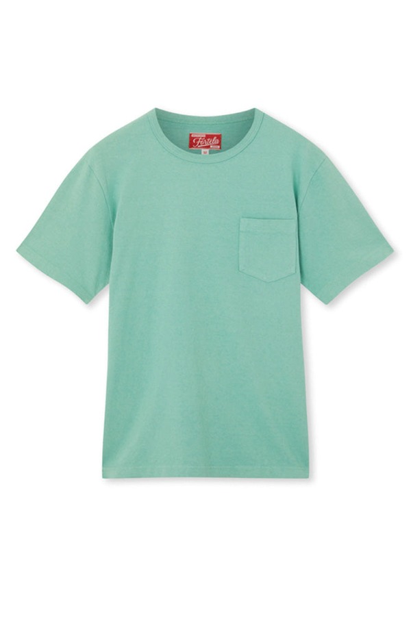 フォルテラ メンズ トップス Tシャツ コットン Fortela Tubejp Cotton Chest Pocket-Shirt Acquamarine|ReVida 店