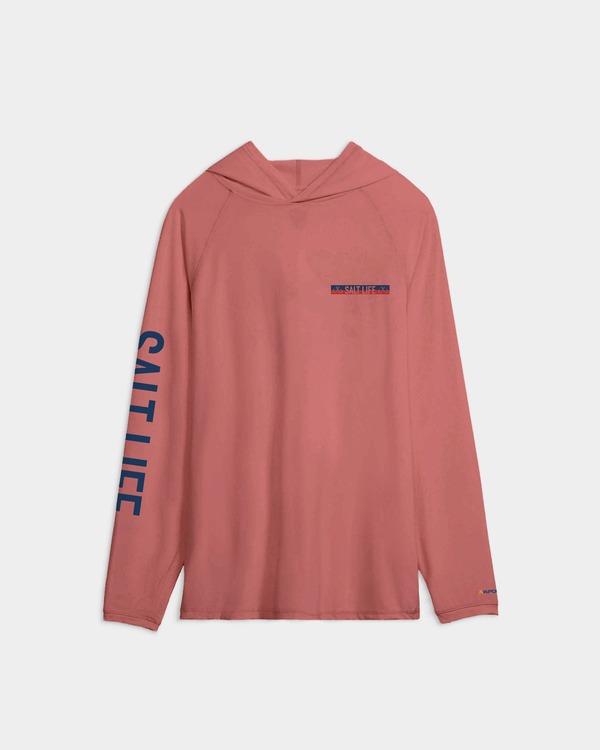 ソルトライフ メンズ アウター パーカー・スウェット Salt Life Tuna Tournament Performance Hoodie Burnt Coral Heather ヘザー|ReVida 店