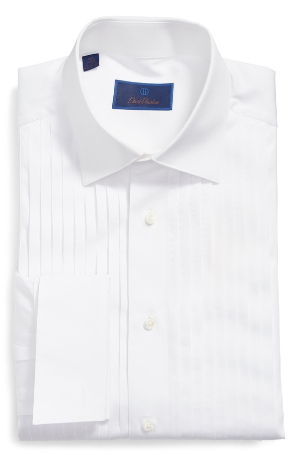 デイビッドドナヒュー メンズ トップス シャツ レギュラーフィット Davidonahue Regular Fit French Cuff Tuxedo Shirt White ホワイト