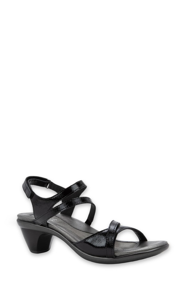 ナオト レディース シューズ ヒール サンダル Naot Limit Slingback Sandal Black Crinkle Patent Leather ブラック