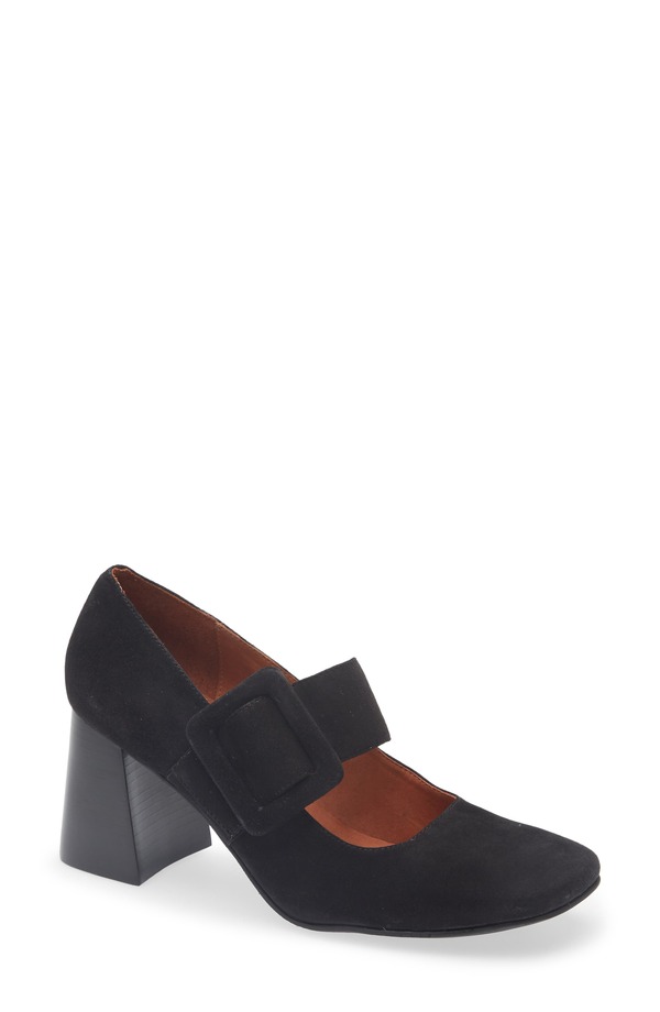 ショコラブルー レディース シューズ ヒール Chocolat Blu Halle Mary Jane Pump Black Suede ブラック