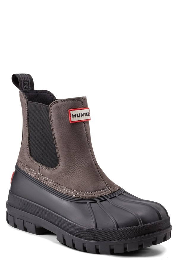 山立ち メンズ シューズ ブーツ・レインブーツ Hunter Suffolk Waterproof Insulated Boot Black/ Smoked Pearl パール