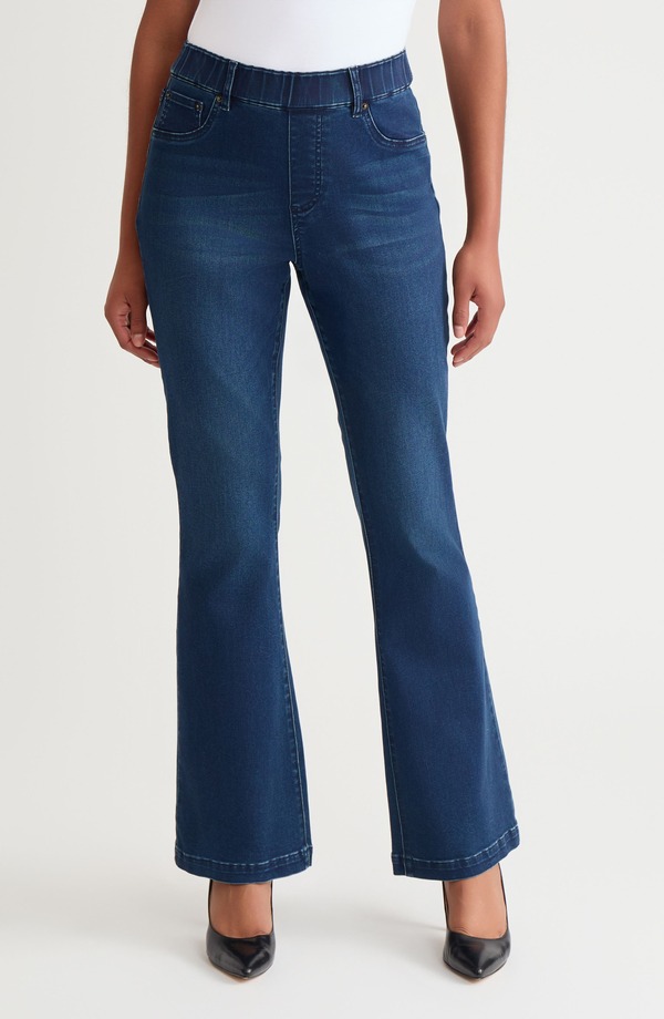 ミンウォン レディース ボトムス デニムパンツ ジーンズ Ming Wang Pull-On Flare Jeans Denim デニム