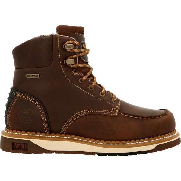 ジョージブーツ メンズ シューズ ブーツ・レインブーツ Georgia Boot Waterproof AMP LT Wedge Waterproof MocToe Work Boot Brown 赤銅色