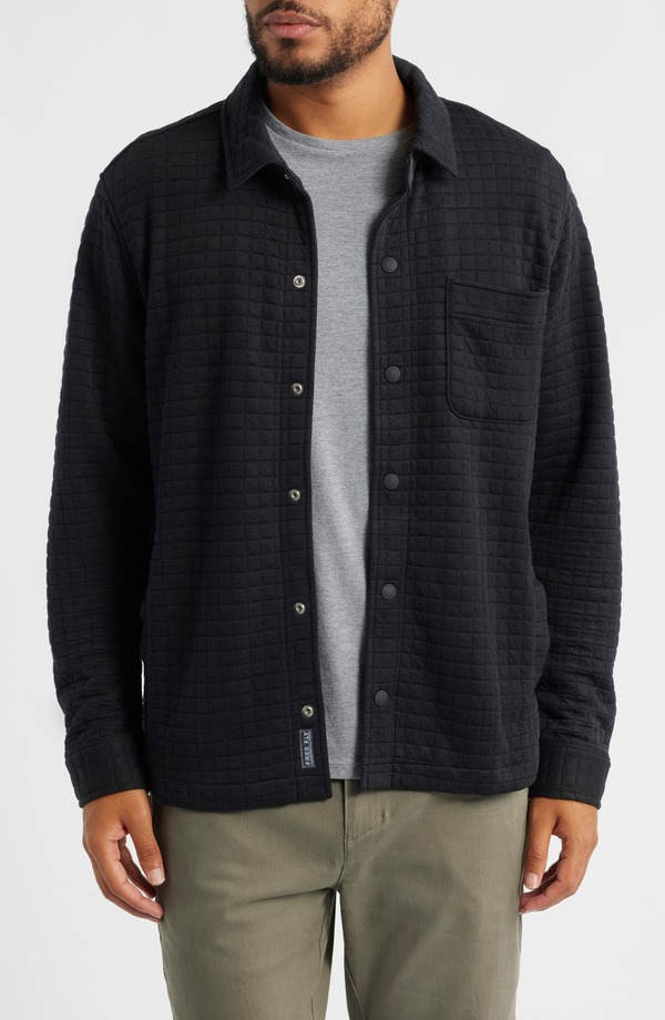 フリー フライ メンズ アウター ジャケット・ブルゾン キルティング シャツ ダウン Free Fly Downvalley Quilted Overshirt Black ブラック｜ReVida 店
