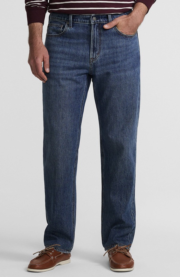 ランズエンド メンズ ボトムス デニムパンツ Lands' End Rigid Classic Fit Jean Medium Glacier Wash|ReVida 店