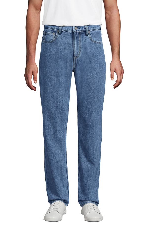 ランズエンド メンズ ボトムス デニムパンツ Lands' End Rigid Classic Fit Jean Medium Stonewash|ReVida 店