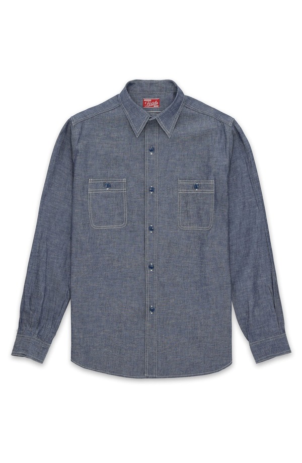 フォルテラ メンズ トップス シャツ Fortela Otero Chambray Shirt Blue ブルー|ReVida 店