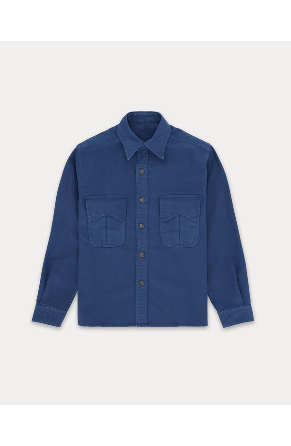 フォルテラ メンズ アウター ジャケット・ブルゾン シャツ コットン Fortela Kenny 2.0 Cotton Overshirt Blue ブルー|ReVida 店