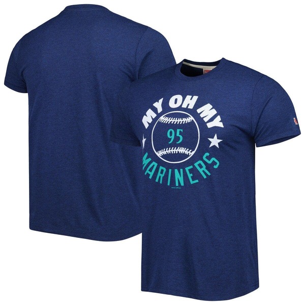 オマージュ メンズ トップス Tシャツ Men's Homage Navy Seattle Mariners Hyper Local Tri-Blend T-Shirt Navy ネイビー｜ReVida 店