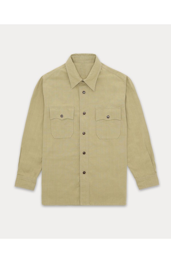 フォルテラ メンズ アウター 上衣・上衣 プルオーバー 綿織物 Fortela CPO 2.0 Cotton Overshirt with Corozo Buttons Green 緑であること