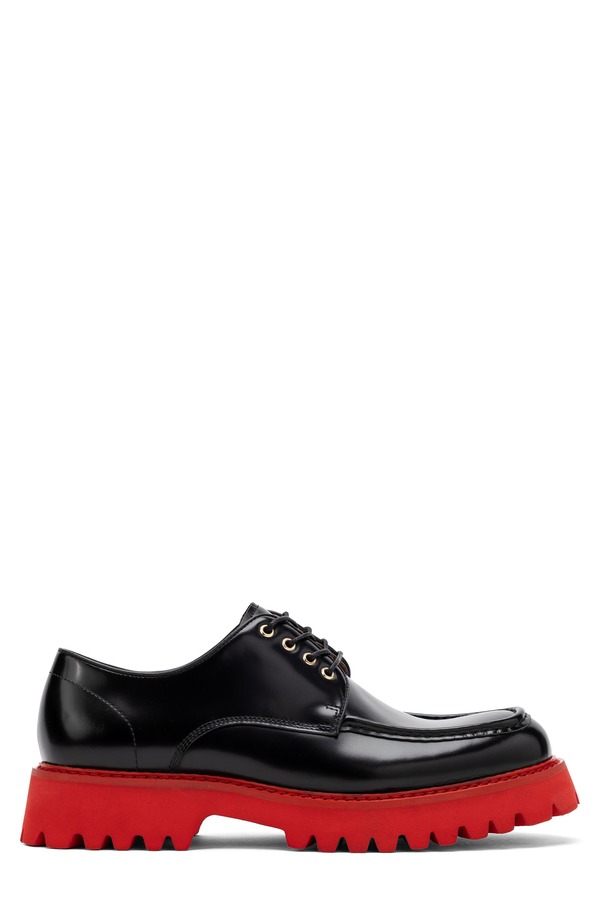 マークノーラン メンズ シューズ ダービー MARC NOLAN Luca Lug Sole Derby Black/ Red ブラック｜ReVida 店