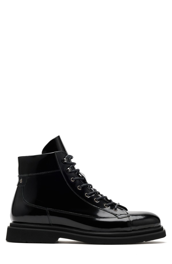マークノーラン メンズ シューズ ブーツ・レインブーツ レザー MARC NOLAN Aiden Waterepellent Patent Leather Boot Black Patent ブラック｜ReVida 店