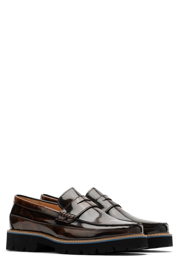 マークノーラン メンズ シューズ ローファー MARC NOLAN Alder Penny Loafer Mahogany Patent｜ReVida 店