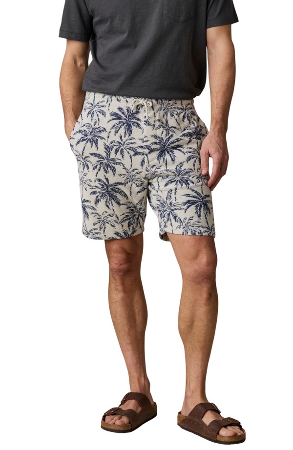 ファレティ メンズ ボトムス ハーフパンツ・ショーツ パイル ショートパンツ Faherty Cabana Leaf Jacquard Terry Cloth Sweat Shorts Ivory Tropic Trees アイボリー|ReVida 店
