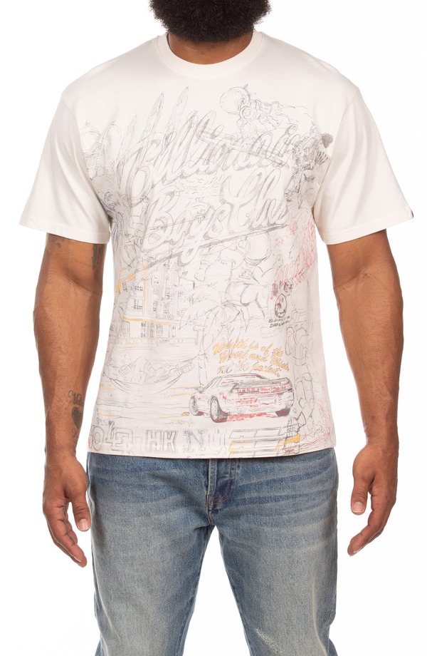 ビリオネアボーイズクラブ メンズ トップス Tシャツ グラフィック Billionaire Boys Club Sketch Graphic T-Shirt Gardenia|ReVida 店