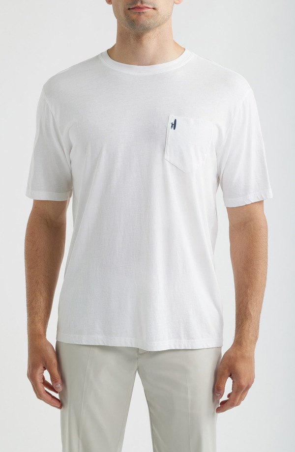 ジョニー オー メンズ トップス Tシャツ コットン johnnie-O Shoreline Cotton Blend Pocket-Shirt White ホワイト|ReVida 店