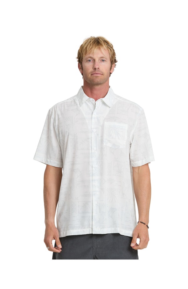 クイックシルバー ウォーター マン メンズ トップス シャツ Quik silver Waterman Paradise Bay Short Sleeve Shirt White ホワイト|ReVida 店