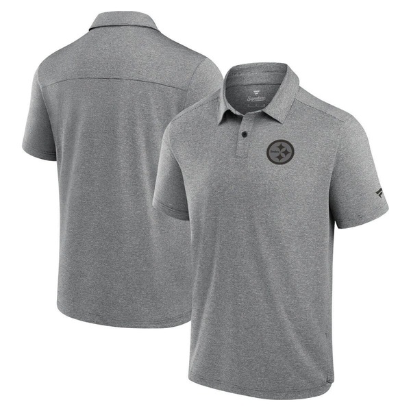 ファナティクス シグネチャー メンズ トップス ポロシャツ Tシャツ Men's Fanaticsignature Black Pittsburgh Steelers Front Office Tech Polo Shirt Black ブラック｜ReVida 店