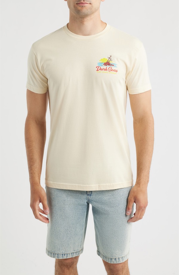 ダークシーズ メンズ トップス Tシャツ ロゴ グラフィック DARK SEASt Coast Water Logo Graphic T-Shirt Cream クリーム｜ReVida 店 10,380円