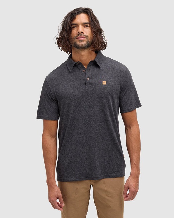 テンツリー メンズ トップス ポロシャツ tentree Astir Polo Meteorite Black Heather ブラック|ReVida 店