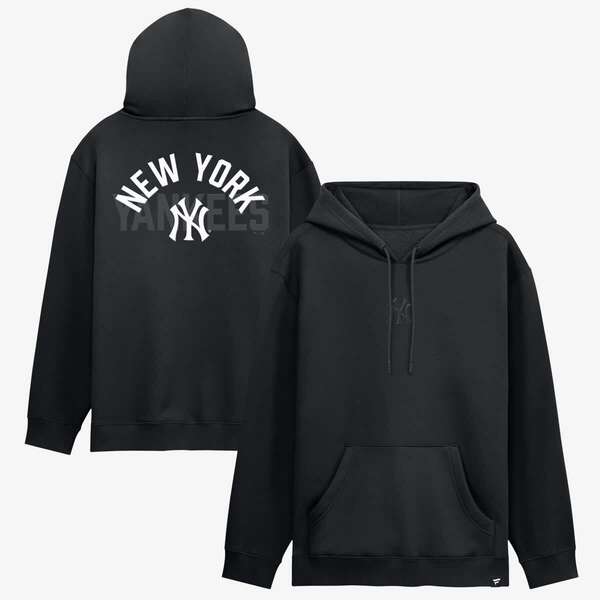 ファナティクス メンズ アウター パーカー・スウェット フリース Men's Fanatics New York Yankees Black Out Fleece Hoodie Black ブラック｜ReVida 店
