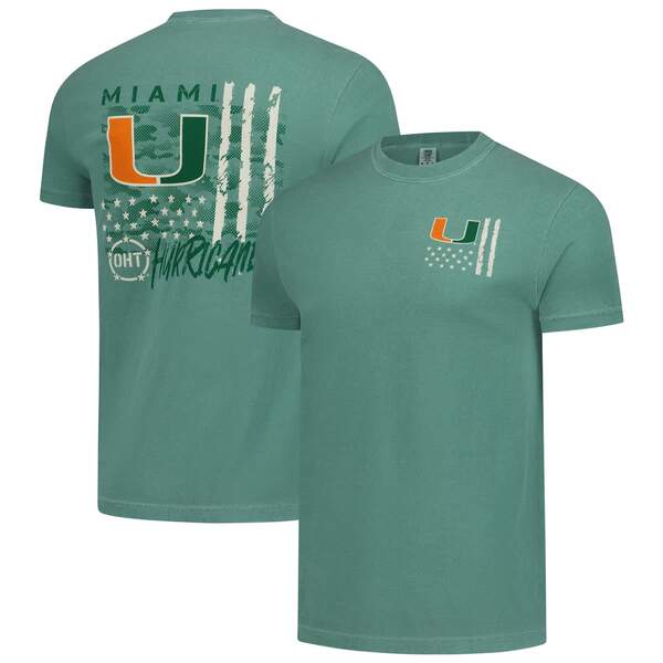 イメージワン メンズ トップス Tシャツ オーバーレイ IMAGE ONE Men's Green Miami Hurricanes Comfort Colors OHT Camoverlay T-Shirt Green グリーン｜ReVida 店