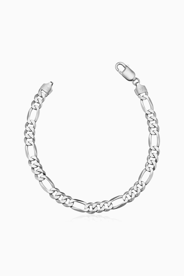 オラディナ メンズ アクセサリー ブレスレット・バングル・アンクレット Oradina Men's Founders Figaro Bracelet in Sterling Silver シルバー｜ReVida 店
