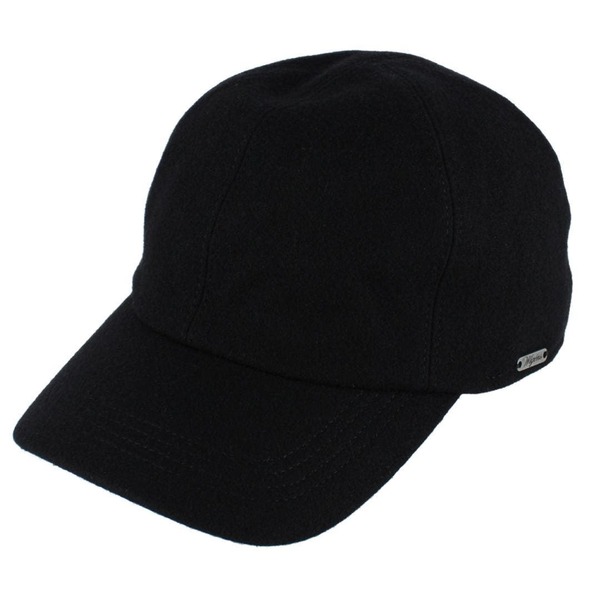 ウィゲンズ メンズ アクセサリー 帽子 ウール キャップ Wigens Men's Classic Wool Baseball Earflap Cap Black ブラック|ReVida 店
