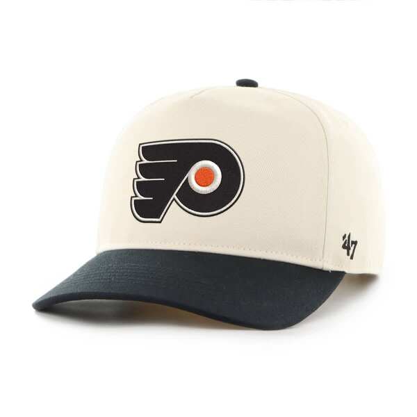 フォーティーセブン メンズ アクセサリー 帽子 ロゴ Men's '47 Cream/Black Philadelphia Flyers Logo Hitch Adjustable Hat Cream クリーム｜ReVida 店
