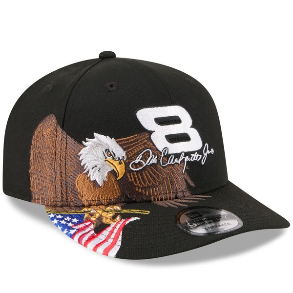 ニューエラ メンズ アクセサリー 帽子 Men's New Era Black Dalearnhardt Jr. Patriotic Eagle & Flag A-Frame 9FIFTY Snapback Hat Black ブラック|ReVida 店