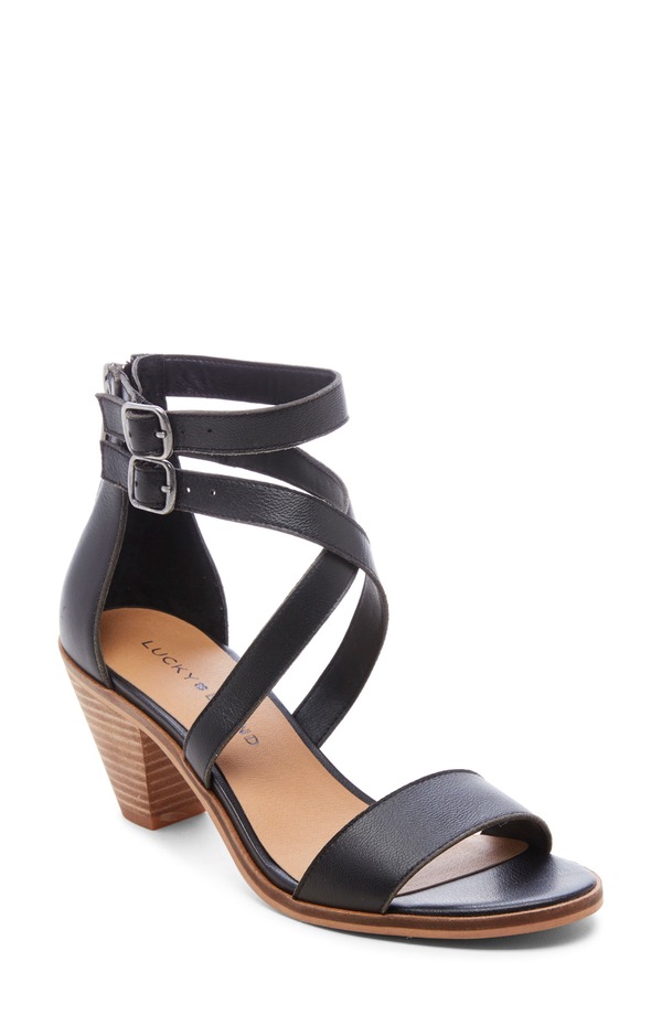 ラッキーブランド レディース シューズ ヒール サンダル アンクル Lucky Brand Ressia Double Ankle Strap Sandal (Women) BLACK 01 ブラック|ReVida 店