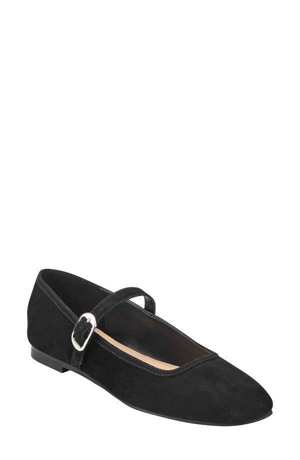 マーク・フィッシャー レディース シューズ パンプス Marc Fisher LTD Garissa Mary Jane Flat (Women) BLACK NUBUCK LEATHER ブラック｜ReVida 店
