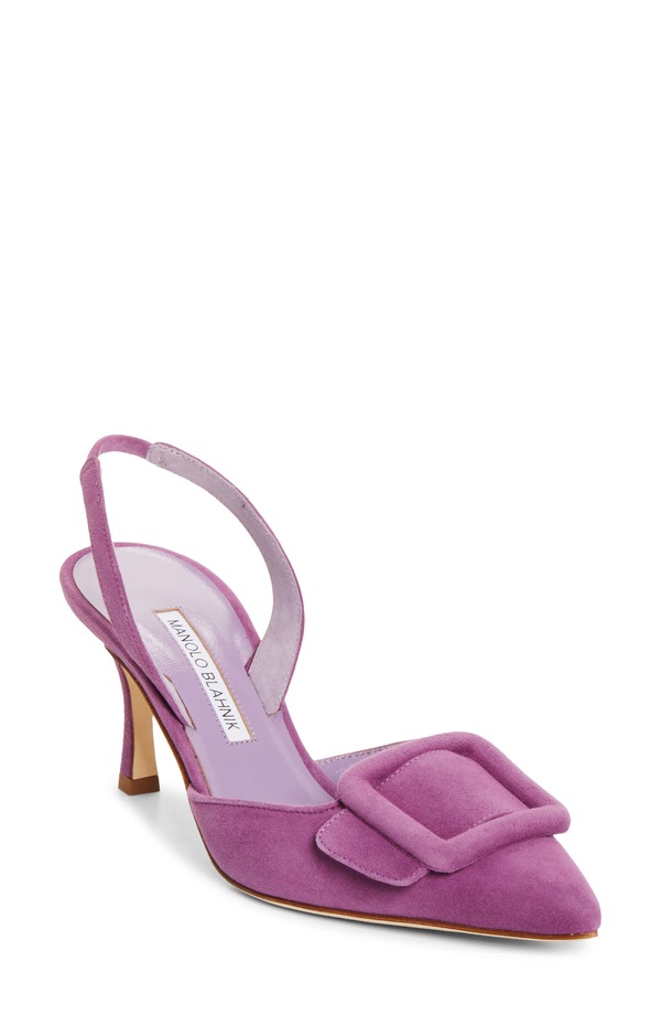 マノロ ブラニク レディース シューズ スニーカー Manolo Blahnik Maysli Buckle Slingback Pum pURPLE パープル｜ReVida 店
