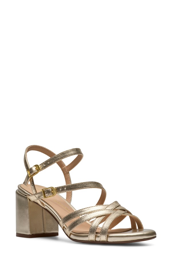 クラークス レディース シューズ ヒール サンダル Clarks Ezoria Strappy Sandal (Women) GOLD LEATHER ゴールド|ReVida 店