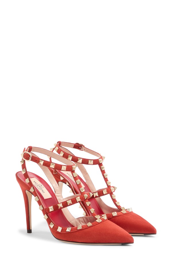 ヴァレンティノ レディース シューズ スニーカー アンクル Valentino Garavani Rockstud Pointed Toe Ankle Strapump RED レッド｜ReVida 店