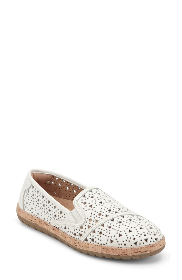 アース レディース シューズ スリッポン・ローファー Earth Tomlyn Perforated Loafer (Women) WHITE ホワイト｜ReVida 店 27,860円