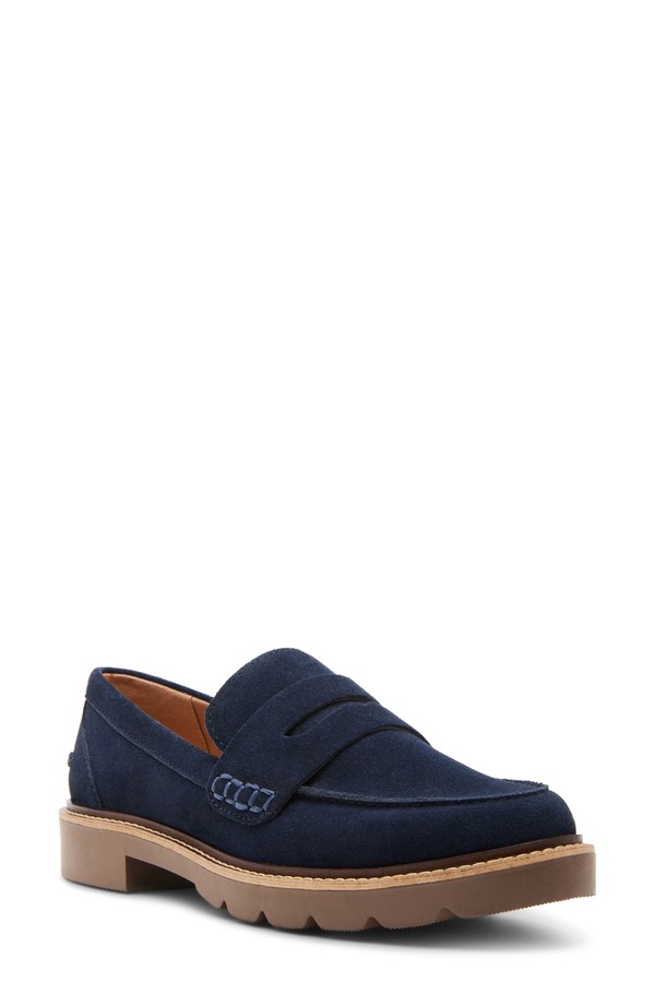 ブロンド レディース シューズ スリッポン・ローファー Blondo Waterproof Penny Loafer (Women) NAVY SUEDE ネイビー｜ReVida 店
