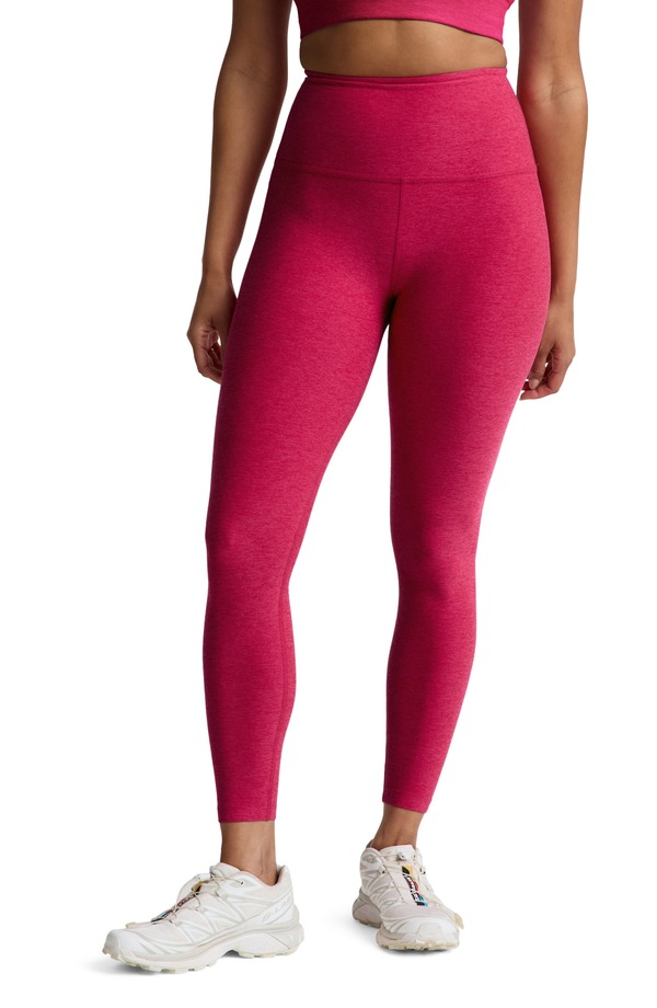 ビヨンドヨガ レディース ボトムス レギンス ハイウエスト ミディ Beyond Yoga High Waist Performance Midi Leggings BERRY RED HEATHER ヘザー｜ReVida 店