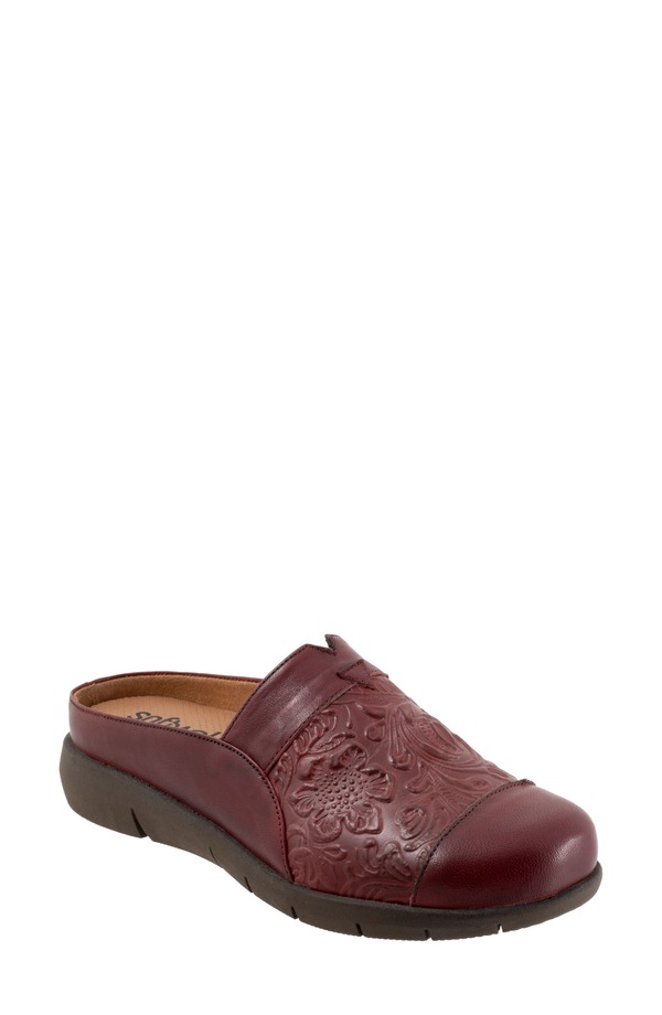 ソフトウォーク レディース シューズ ヒール SoftWalk San Marcos Tooling Mule (Women) DARK RED レッド|ReVida 店