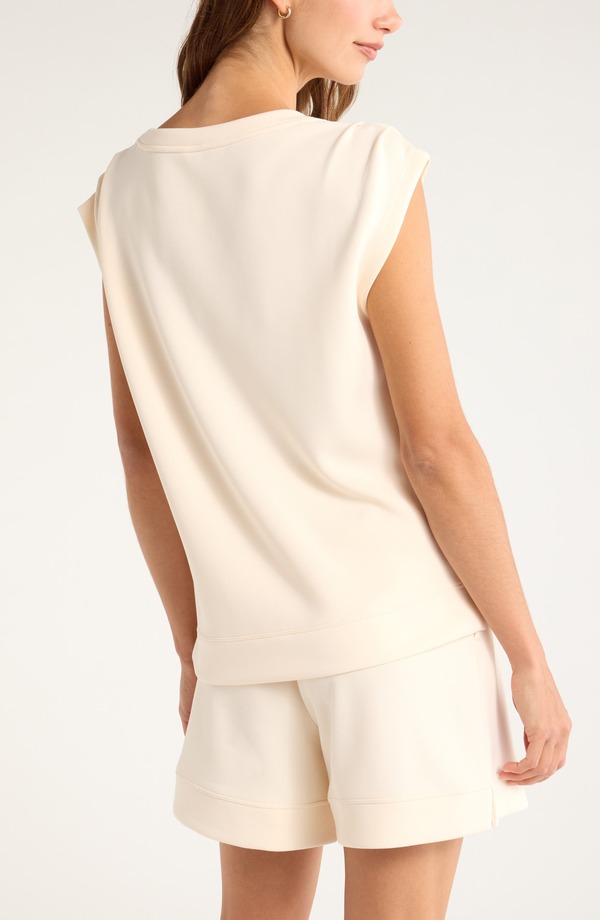 ゼラ レディース アウター パーカー・スウェット ニット Zella Soft Luxe Knit Gathe red Shoulder Top IVORY CREAM クリーム|ReVida 店