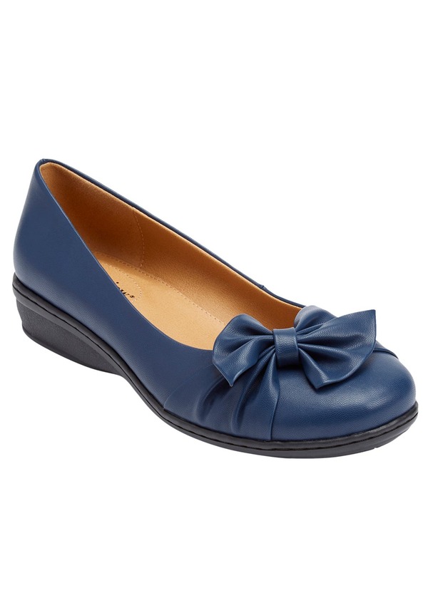 コンフォートビュー レディース シューズ パンプス Comfortview The Pamela Slip On Flat (Women) NAVY ネイビー｜ReVida 店