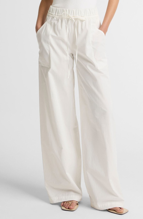 ヴィンス レディース ボトムス カジュアルパンツ コットン Vince Cotton Drawstring Pants OFF WHITE オフホワイト｜ReVida 店